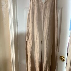 Zara Tan Jumpsuit Minimalist Design Earth Tones